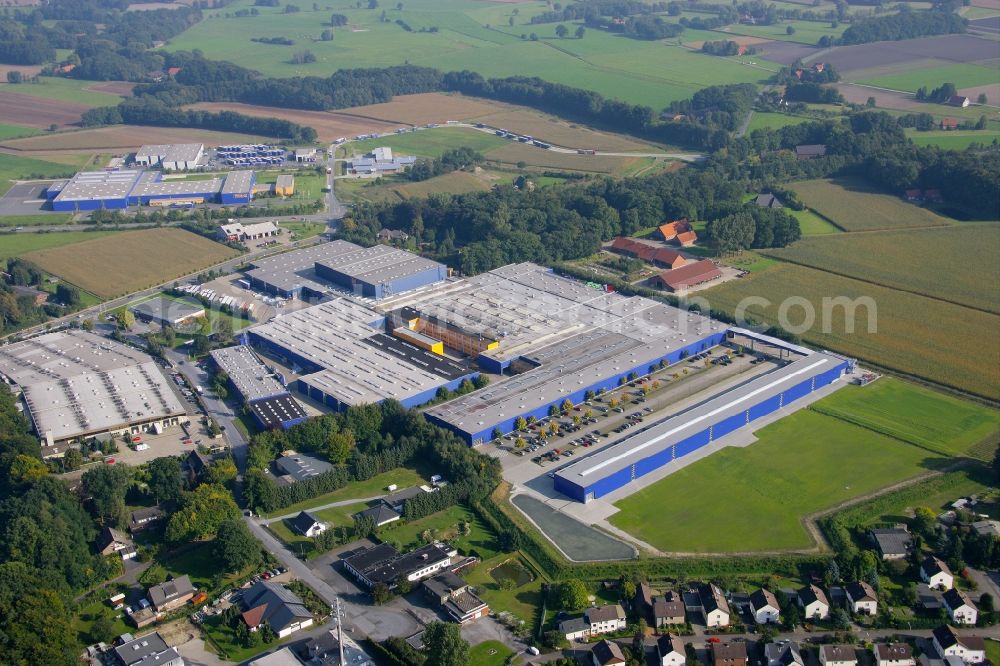 Steinhagen from above - Building and production halls on the premises of the Hoermann KG Brockhagen in Steinhagen in the state North Rhine-Westphalia, Germany