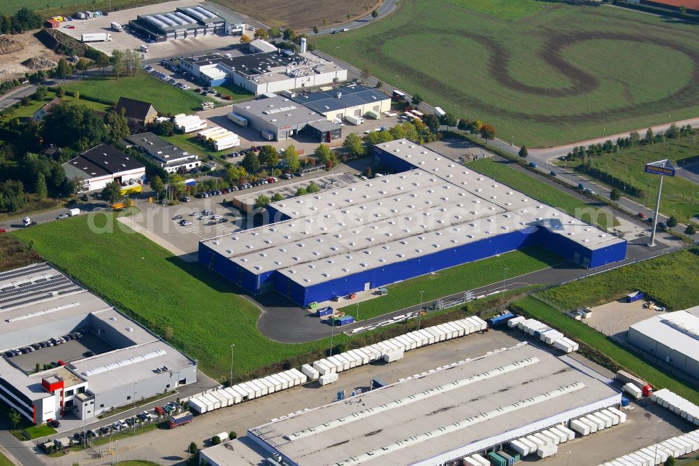 Aerial image Dissen am Teutoburger Wald - Building and production halls on the premises of the Hoermann KG in Dissen am Teutoburger Wald in the state Lower Saxony, Germany