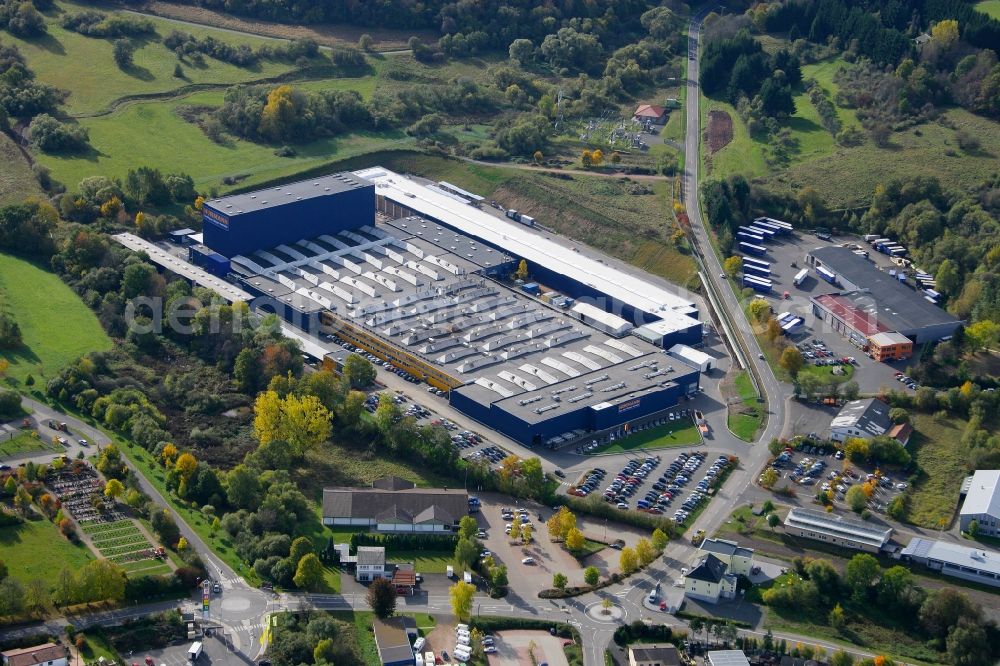 Freisen from the bird's eye view: Building and production halls on the premises of the Hoermann KG in Freisen in the state Saarland, Germany