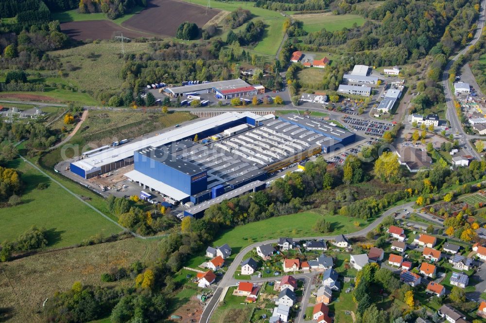 Aerial photograph Freisen - Building and production halls on the premises of the Hoermann KG in Freisen in the state Saarland, Germany