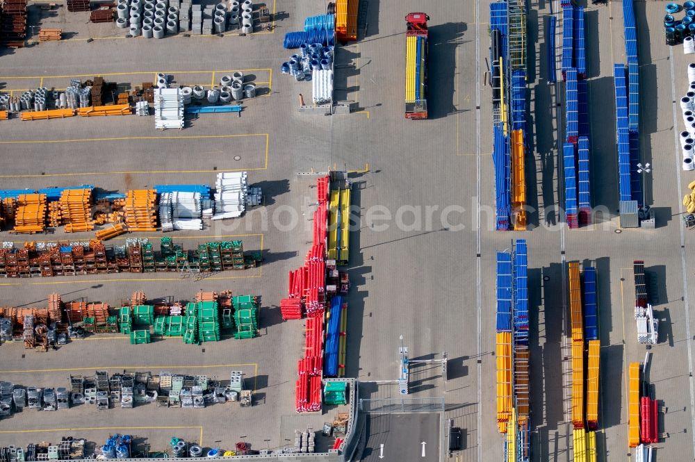 Erfurt from above - Building and production halls on the premises of HTI Thueringen along the Stotternheimer Strasse in the district Hohenwinden in Erfurt in the state Thuringia, Germany