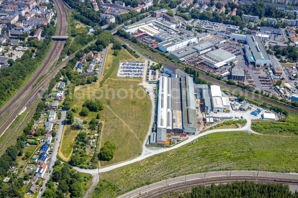 Aerial photograph Dortmund - Building and production halls on the premises of Hugo Miebach GmbH in the district Tremonia in Dortmund in the state North Rhine-Westphalia, Germany