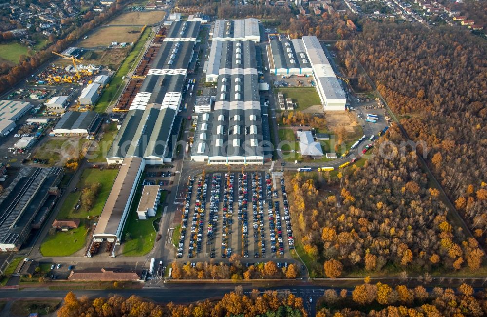 Aerial photograph Voerde (Niederrhein) - Building and production halls on the premises of Interfer Rohrunion GmbH Am Industriepark in the district Friedrichsfeld in Voerde (Niederrhein) in the state North Rhine-Westphalia