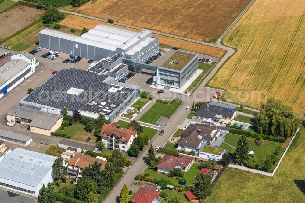 Aerial photograph Kehl - Building and production halls on the premises JEAN D'ARCEL Cosmetique on street Im Fuchseck in the district Bodersweier in Kehl in the state Baden-Wuerttemberg, Germany