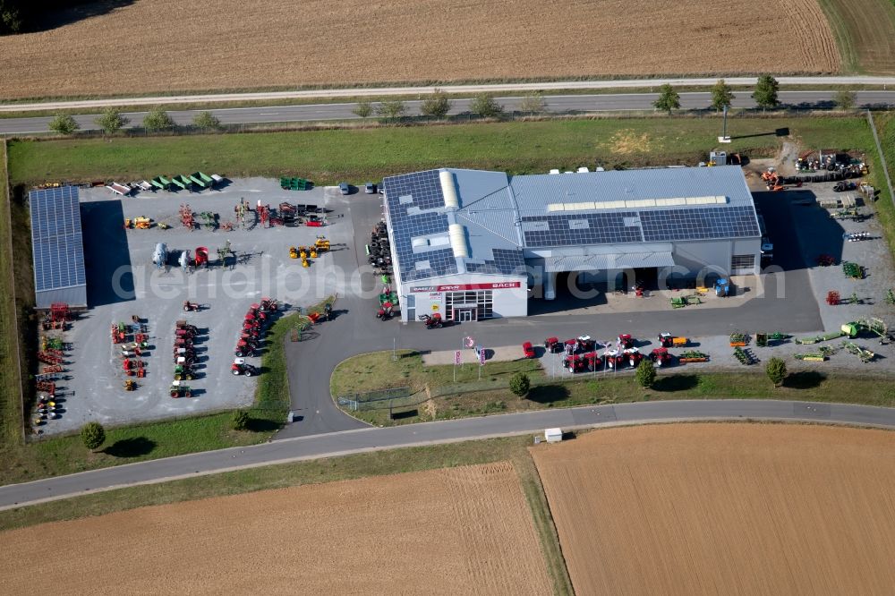 Aerial image Boxberg - Building and production halls on the premises Karl Bach GmbH & Co.KG a?? Haus of Landtechnik in the Rudolf-Diesel-Strasse in Boxberg in the state Baden-Wurttemberg, Germany