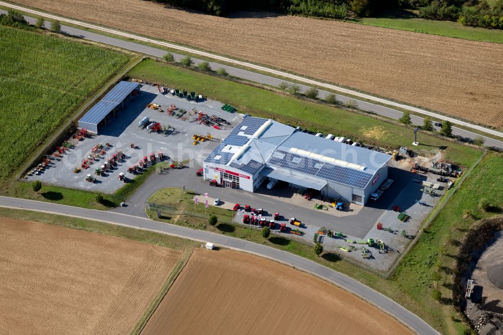 Aerial photograph Boxberg - Building and production halls on the premises Karl Bach GmbH & Co.KG a?? Haus of Landtechnik in the Rudolf-Diesel-Strasse in Boxberg in the state Baden-Wurttemberg, Germany