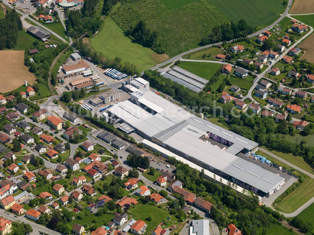 Aerial image Röhrnbach - Building and production halls on the premises of Karl Bachl GmbH & Co. KG in Roehrnbach in the state Bavaria, Germany