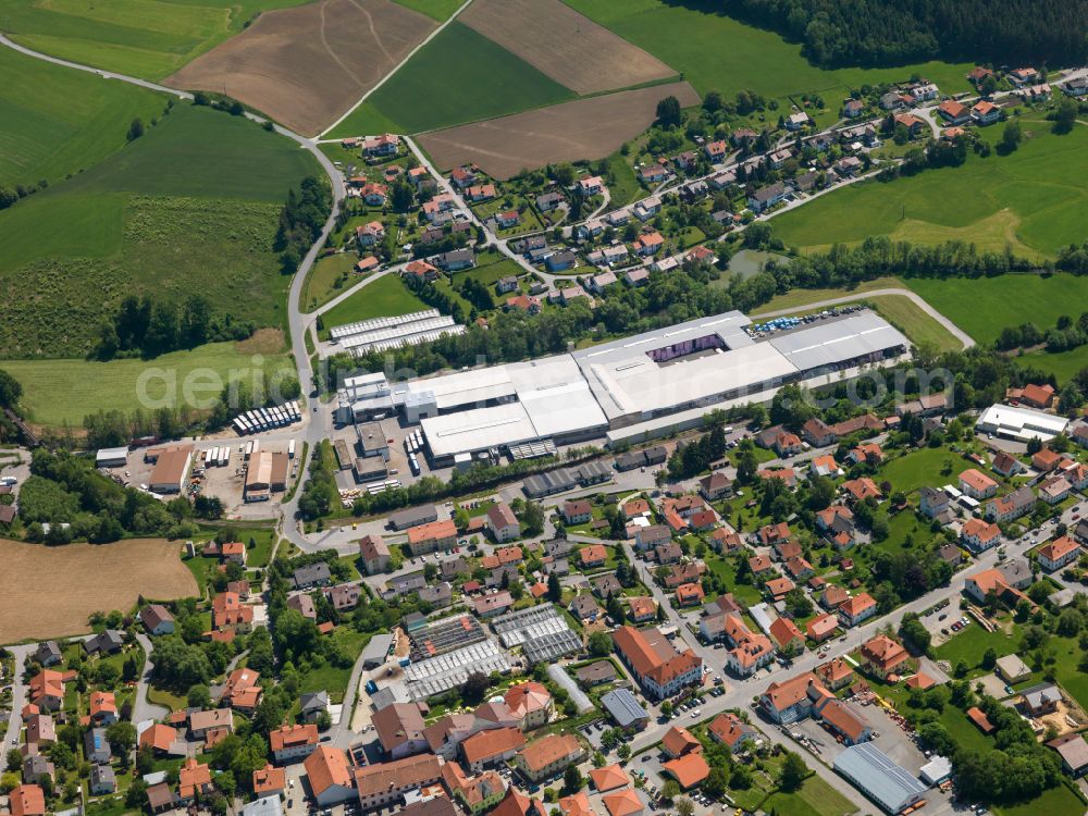 Aerial photograph Röhrnbach - Building and production halls on the premises of Karl Bachl GmbH & Co. KG in Roehrnbach in the state Bavaria, Germany