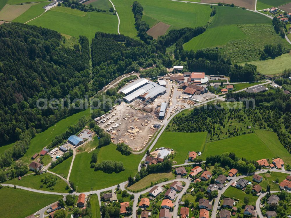 Röhrnbach from the bird's eye view: Building and production halls on the premises of Karl Bachl GmbH & Co. KG in Roehrnbach in the state Bavaria, Germany