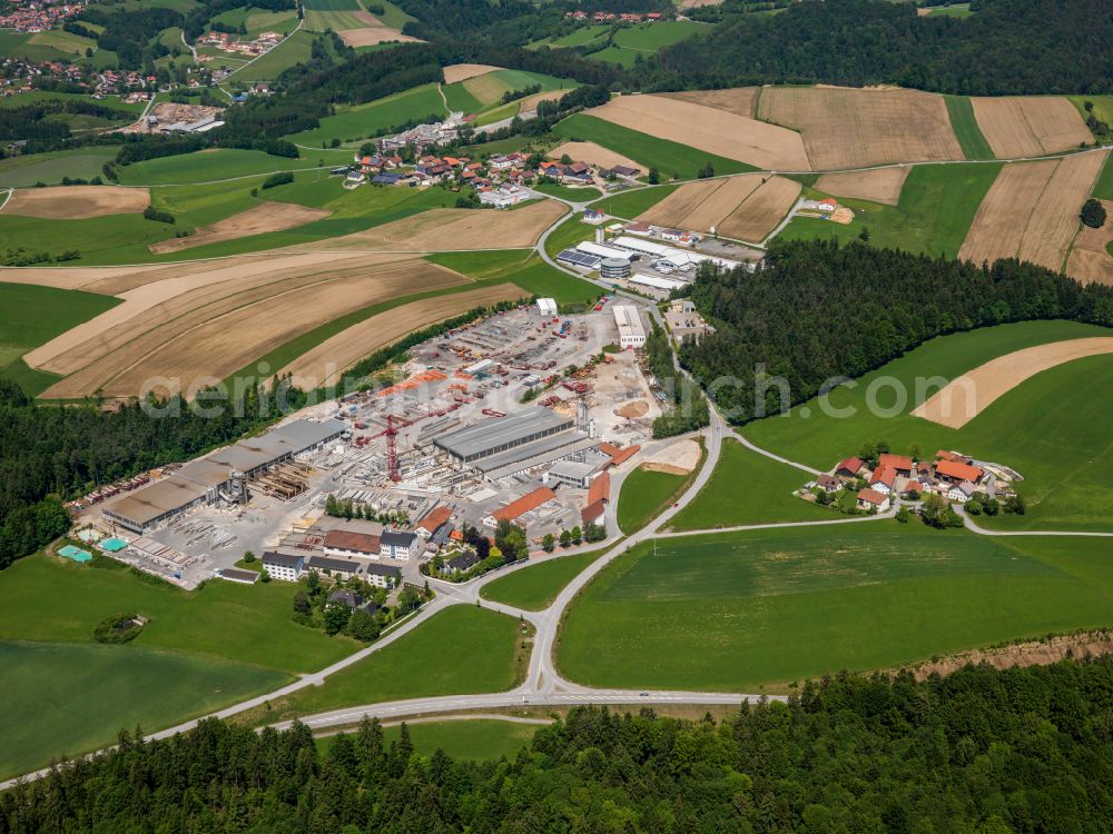 Aerial photograph Röhrnbach - Building and production halls on the premises of Karl Bachl GmbH & Co. KG in Roehrnbach in the state Bavaria, Germany