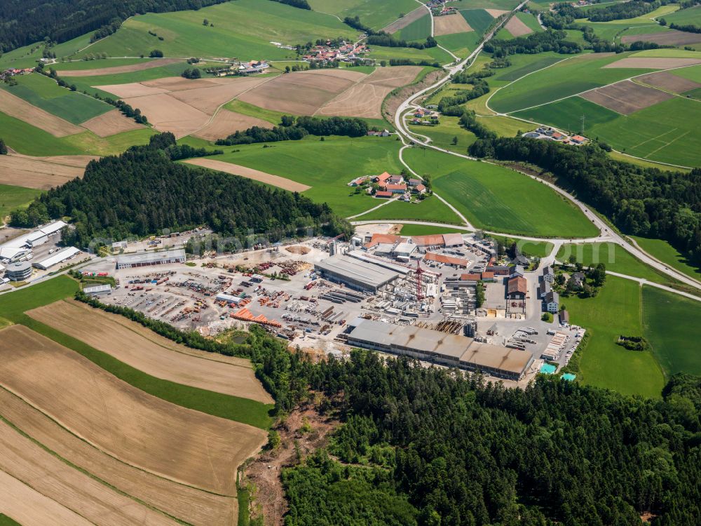 Röhrnbach from the bird's eye view: Building and production halls on the premises of Karl Bachl GmbH & Co. KG in Roehrnbach in the state Bavaria, Germany