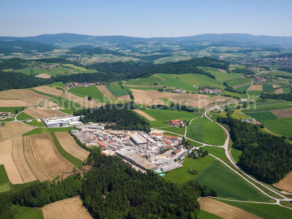 Aerial photograph Röhrnbach - Building and production halls on the premises of Karl Bachl GmbH & Co. KG in Roehrnbach in the state Bavaria, Germany