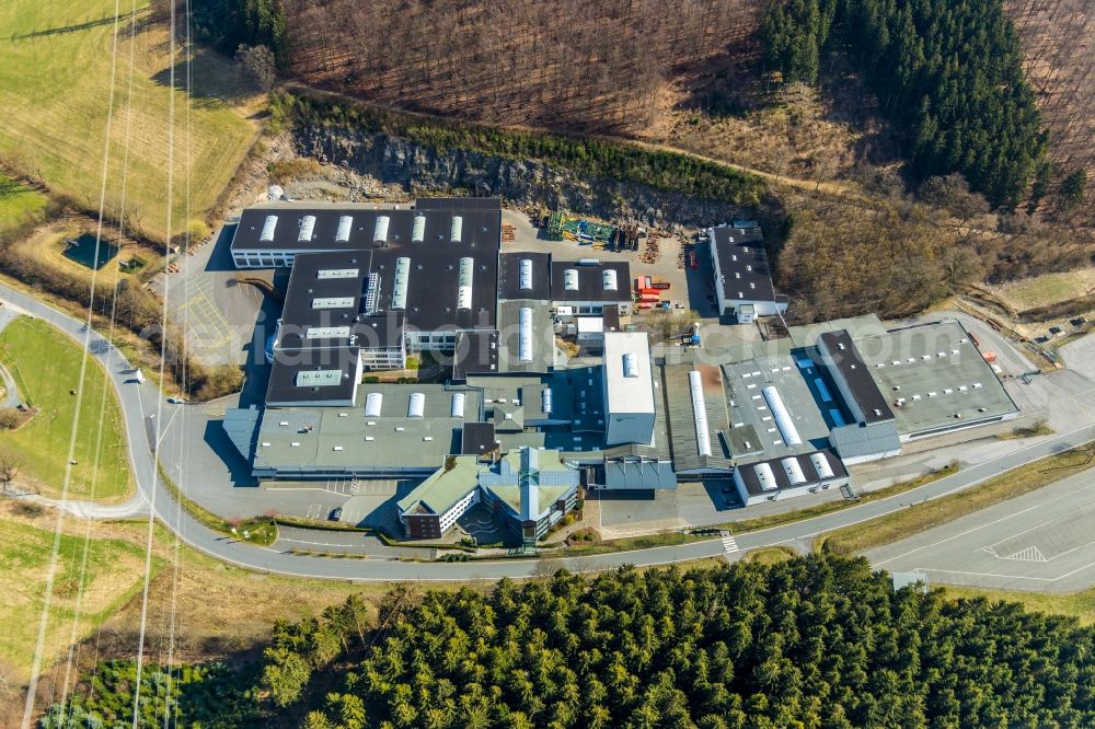 Aerial image Eslohe (Sauerland) - Building and production halls on the premises of KettenWulf Betriebs GmbH Zum Hohenstein in Eslohe (Sauerland) in the state North Rhine-Westphalia, Germany