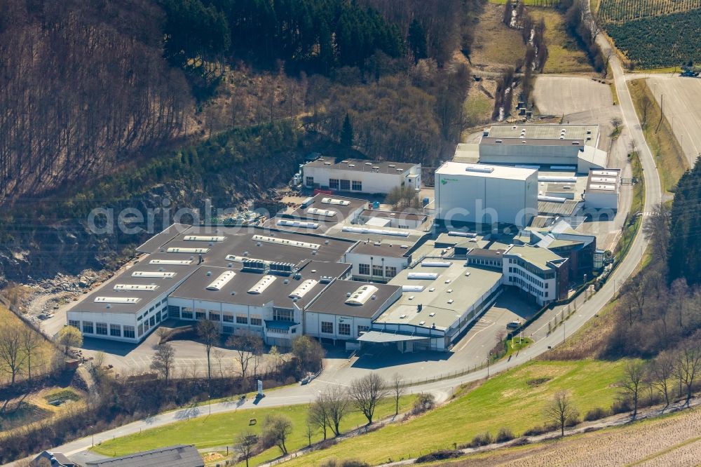 Aerial image Eslohe (Sauerland) - Building and production halls on the premises of KettenWulf Betriebs GmbH Zum Hohenstein in Eslohe (Sauerland) in the state North Rhine-Westphalia, Germany