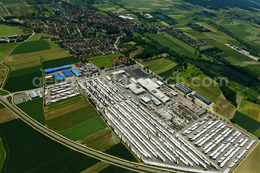 Aerial photograph Burtenbach - Building and production halls on the premises of Koegel Trailer GmbH Am Koegel-Werk in Burtenbach in the state Bavaria, Germany