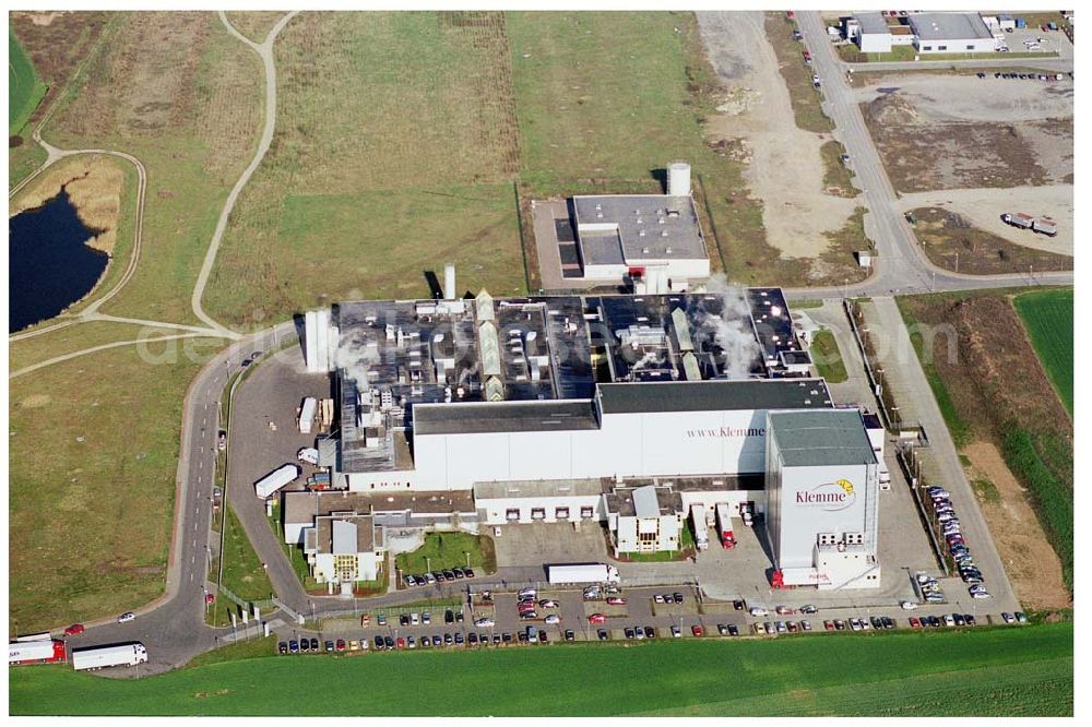 Aerial image EISLEBEN - Werksgelände der Klemme AG (Backwaren) Gewerbegebiet Strohügel Industriestraße 4 D - 06295 Lutherstadt Eisleben Telefon (0 34 75) 729 - 102 Telefax (0 34 75) 729 - 222 info@klemme-ag.com Frau Norit Liebhold