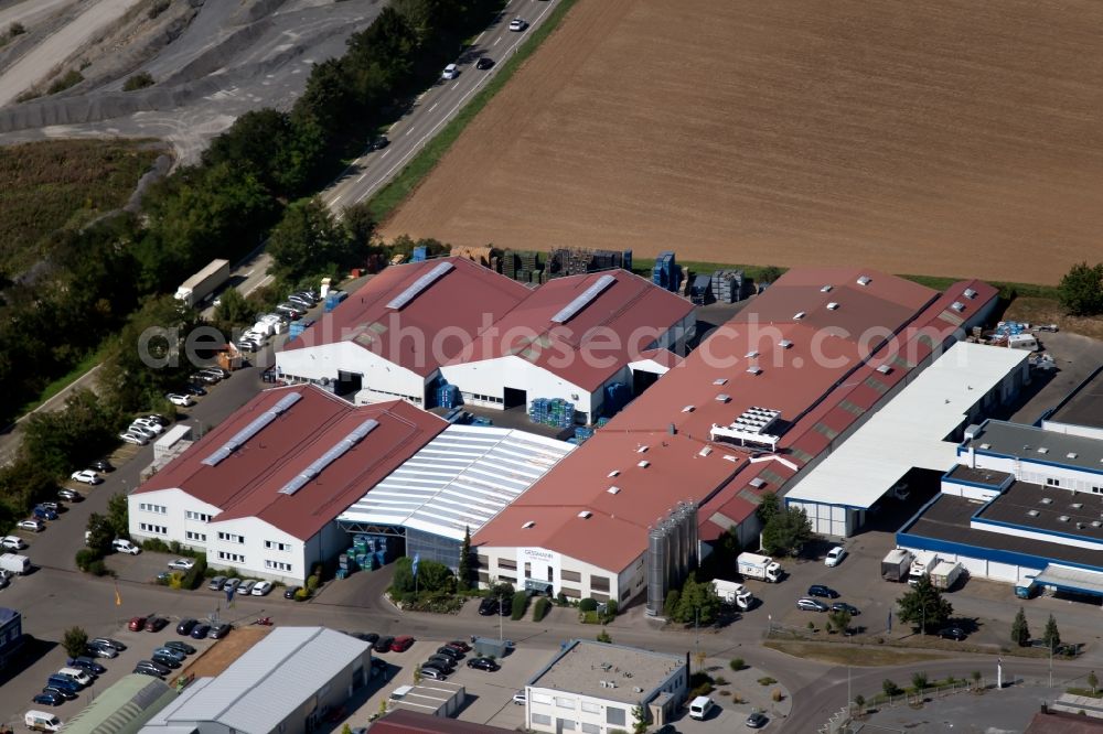 Aerial image Talheim - Building and production halls on the premises of KNIPPING KUNSTSTOFFTECHNIK Gessmann GmbH on the Sontheimer Feld in Talheim in the state Baden-Wurttemberg, Germany