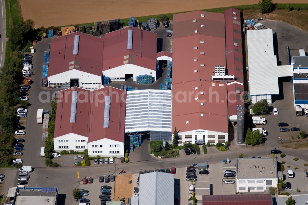 Aerial image Talheim - Building and production halls on the premises of KNIPPING KUNSTSTOFFTECHNIK Gessmann GmbH on the Sontheimer Feld in Talheim in the state Baden-Wurttemberg, Germany