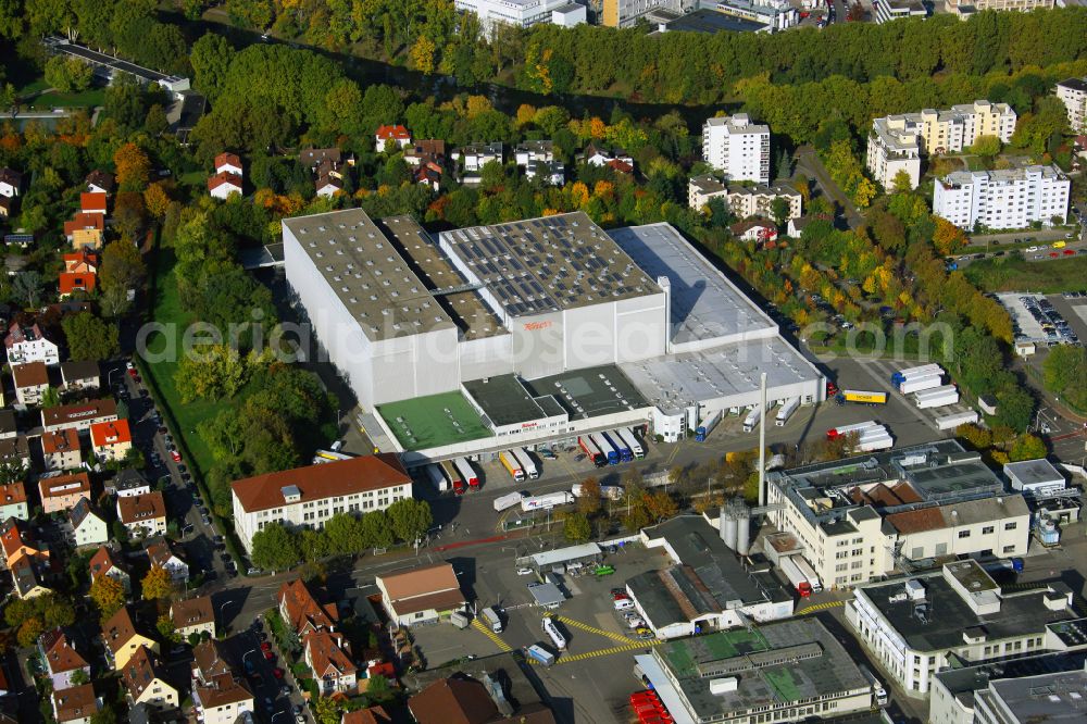 Heilbronn from the bird's eye view: Building and production halls on the premises of Knorr - Unilever Deutschland GmbH on street Besigheimer Strasse in Heilbronn in the state Baden-Wuerttemberg, Germany