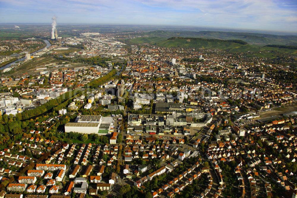 Aerial image Heilbronn - Building and production halls on the premises of Knorr - Unilever Deutschland GmbH on street Besigheimer Strasse in Heilbronn in the state Baden-Wuerttemberg, Germany