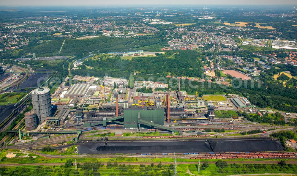 Bottrop from above - Factory premises of the steel construction company Kokerei Prosper - ArcelorMittal Bottrop GmbH in Bottrop in the Ruhr area in the state of North Rhine-Westphalia