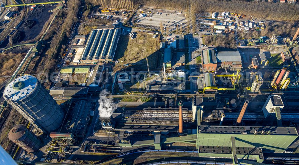 Bottrop from the bird's eye view: Factory premises of the steel construction company Kokerei Prosper - ArcelorMittal Bottrop GmbH in Bottrop in the Ruhr area in the state of North Rhine-Westphalia