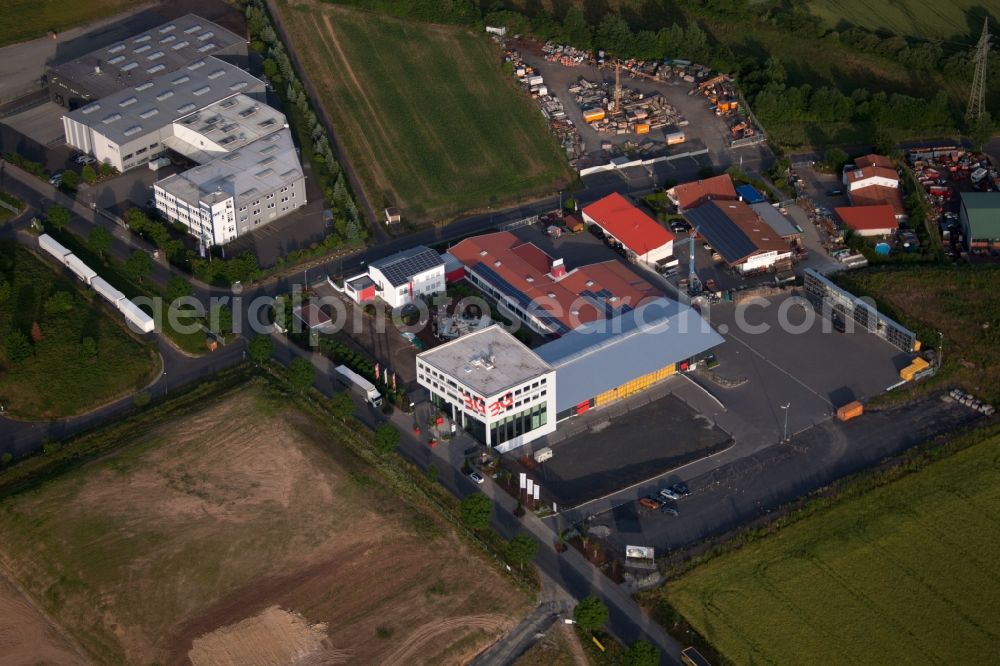 Aerial image Fulda - Building and production halls on the premises of 3G Kompetenzzentrum GmbH in the district Malkes in Fulda in the state Hesse, Germany