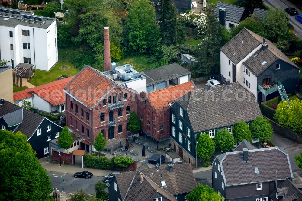 Gevelsberg from above - Building and production halls on the premises of the Kornbrennerei Bettina Bothe at the Elberfelder Strasse in Gevelsberg in the state North Rhine-Westphalia