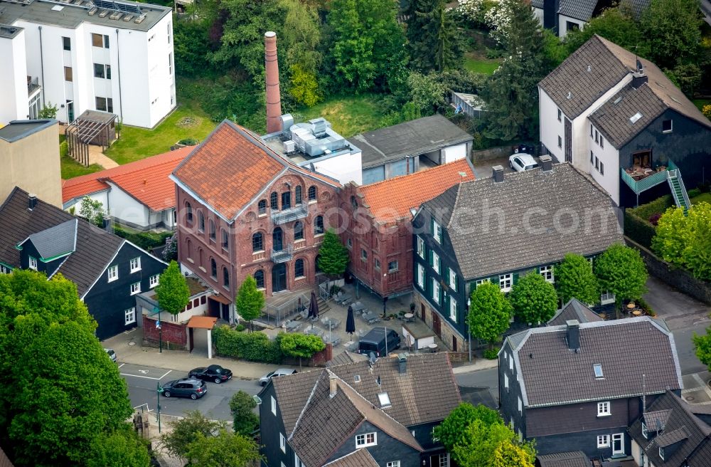 Gevelsberg from the bird's eye view: Building and production halls on the premises of the Kornbrennerei Bettina Bothe at the Elberfelder Strasse in Gevelsberg in the state North Rhine-Westphalia
