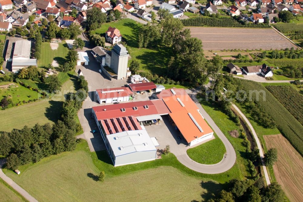 Aerial image Renchen - Building and production halls on the premises of Kraewa GmbH Umformtechnik in the district Erlach in Renchen in the state Baden-Wuerttemberg