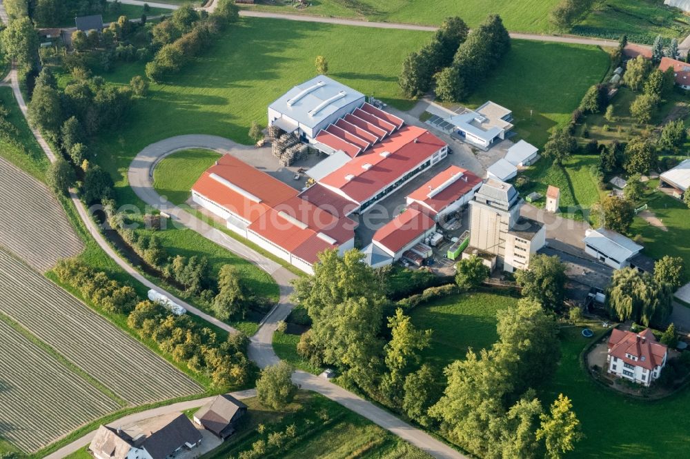 Aerial image Renchen - Building and production halls on the premises of Kraewa GmbH Umformtechnik in the district Erlach in Renchen in the state Baden-Wurttemberg, Germany