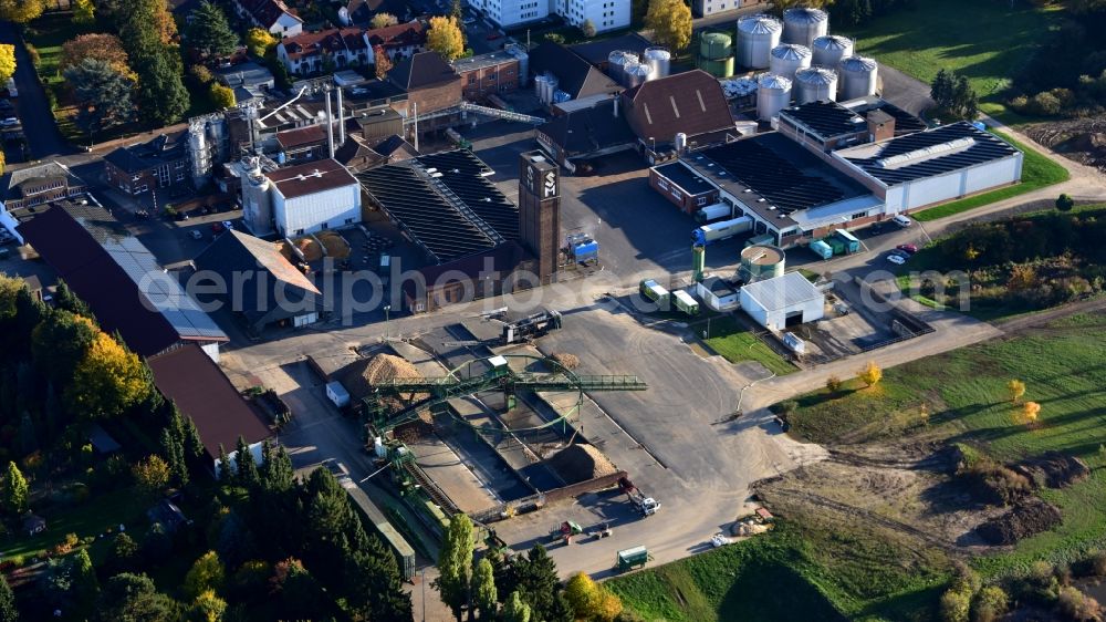 Meckenheim from the bird's eye view: Building and production halls on the premises of Krautfabrik Josef Schmitz KG in Meckenheim in the state North Rhine-Westphalia, Germany