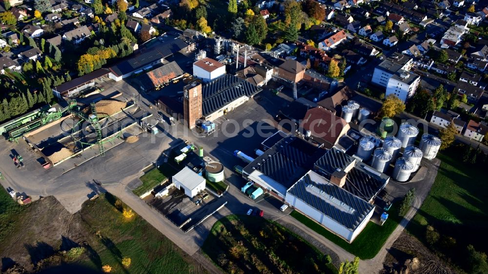 Meckenheim from above - Building and production halls on the premises of Krautfabrik Josef Schmitz KG in Meckenheim in the state North Rhine-Westphalia, Germany