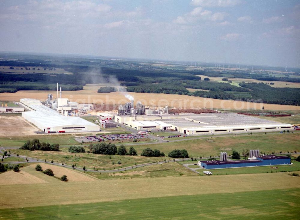 Aerial photograph Heiligengrabe - Werksgelände der KRONOTEX GmbH im Gewerbegebiet Heiligengrabe. 08.07.02