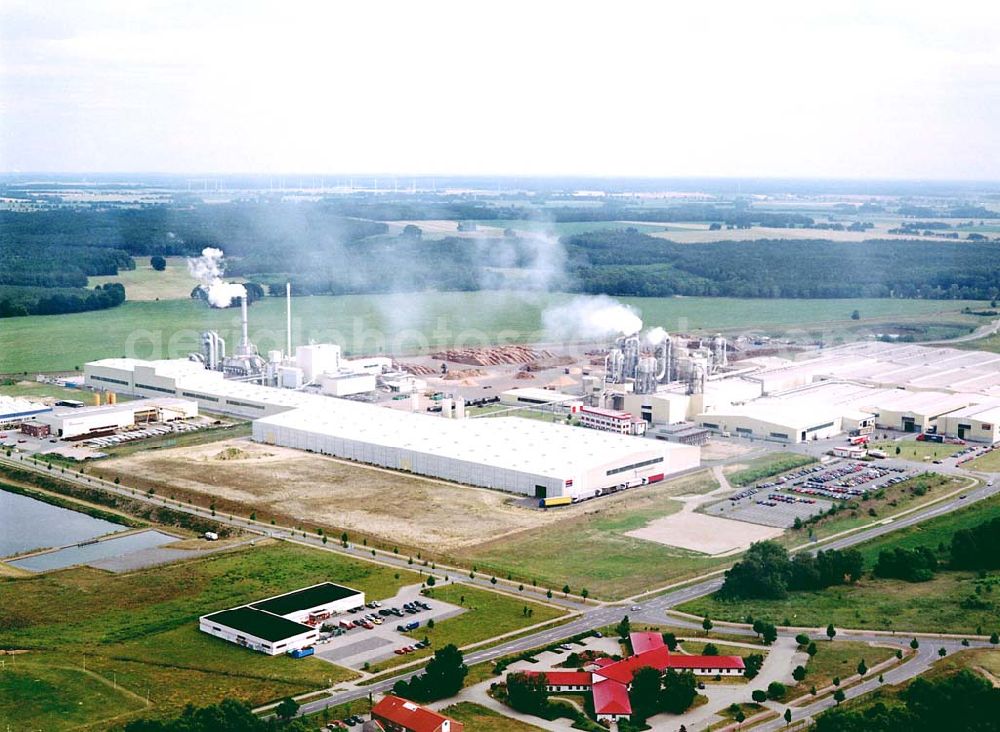 Aerial image Heiligengrabe / Mecklenburg-Vorpommern - Werksgelände der KRONOTEX GmbH im Gewerbegebiet Heiligengrabe. Datum: 27.06.03