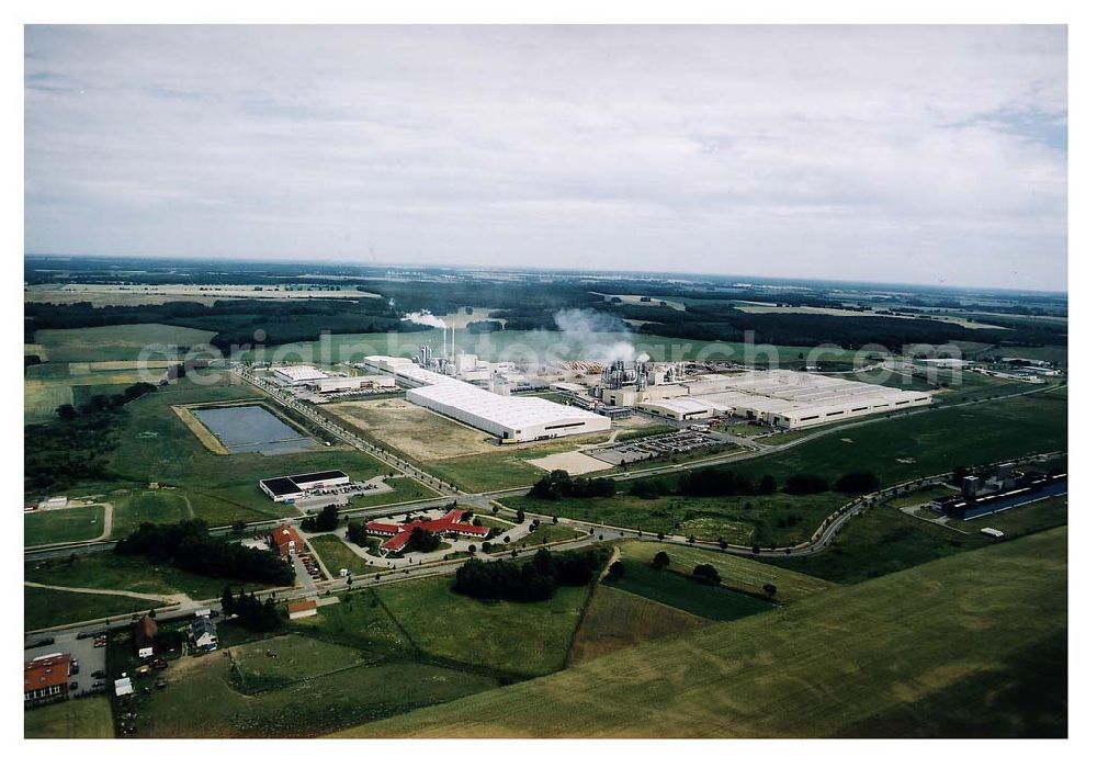 Aerial photograph Heiligengrabe / Mecklenburg-Vorpommern - Werksgelände der KRONOTEX GmbH im Gewerbegebiet Heiligengrabe. Datum: 27.06.03