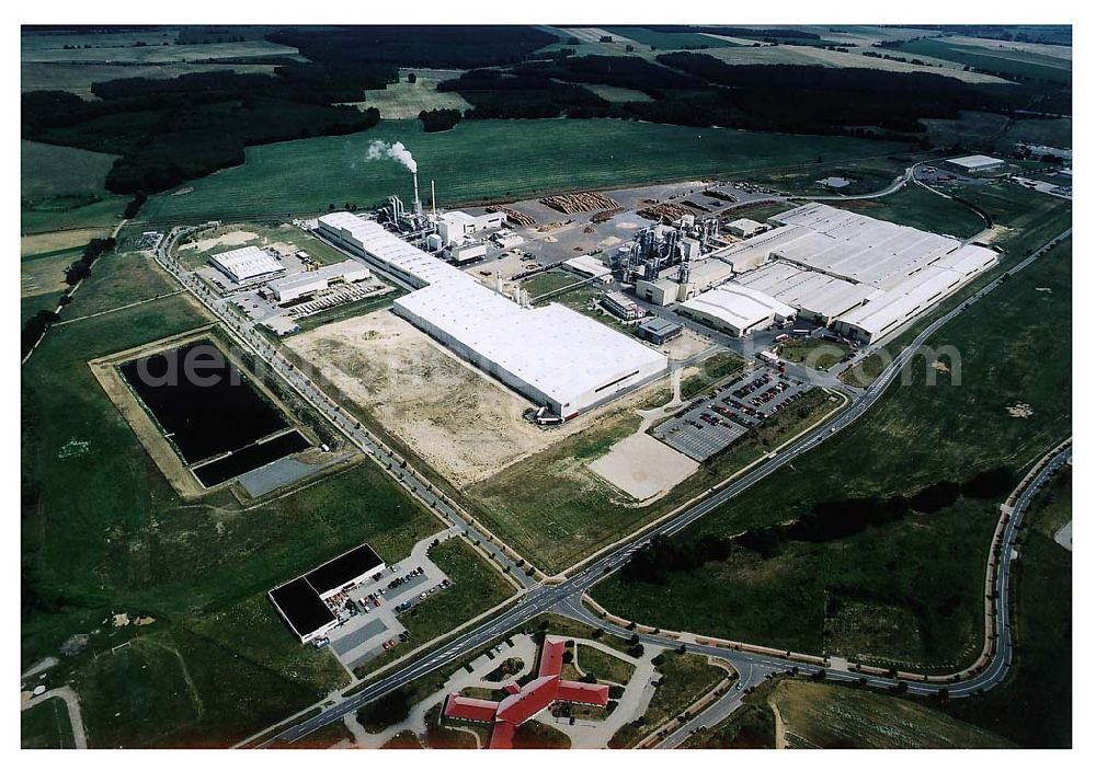 Heiligengrabe / Mecklenburg-Vorpommern from above - Werksgelände der KRONOTEX GmbH im Gewerbegebiet Heiligengrabe. Datum: 27.06.03