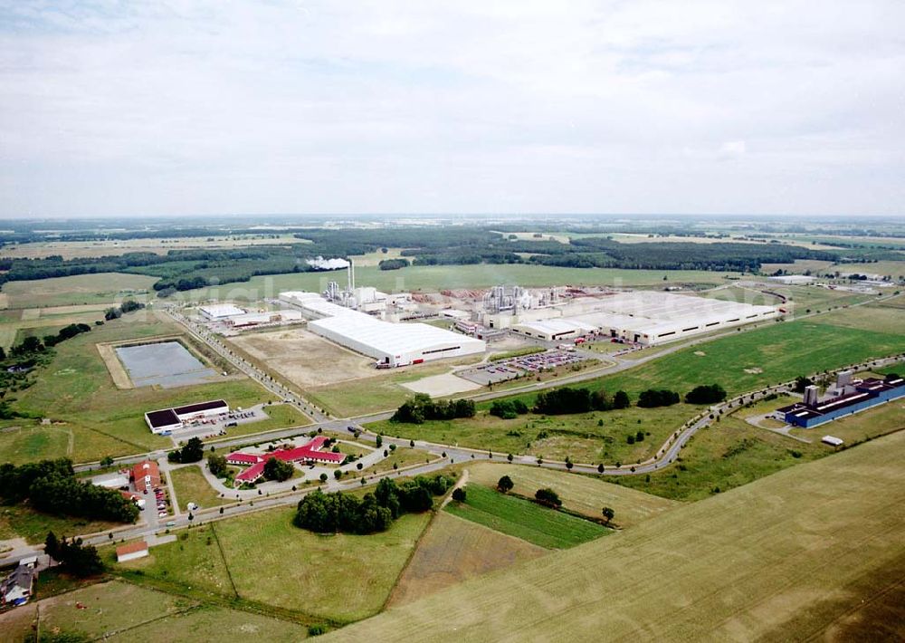 Aerial image Heiligengrabe / Mecklenburg-Vorpommern - Werksgelände der KRONOTEX GmbH im Gewerbegebiet Heiligengrabe. Datum: 27.06.03