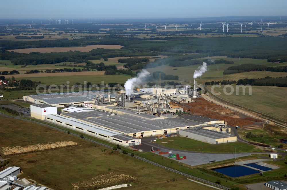 Aerial photograph Heiligengrabe - Building and production halls on the premises of KRONOTEX GmbH in Heiligengrabe in the state Brandenburg, Germany