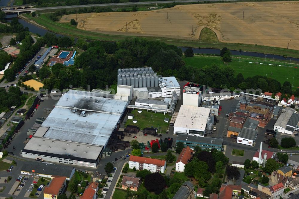 Aerial image Bad Köstritz - Premises of Köstritzer black beer brewery in Bad Koestritz in Thuringia