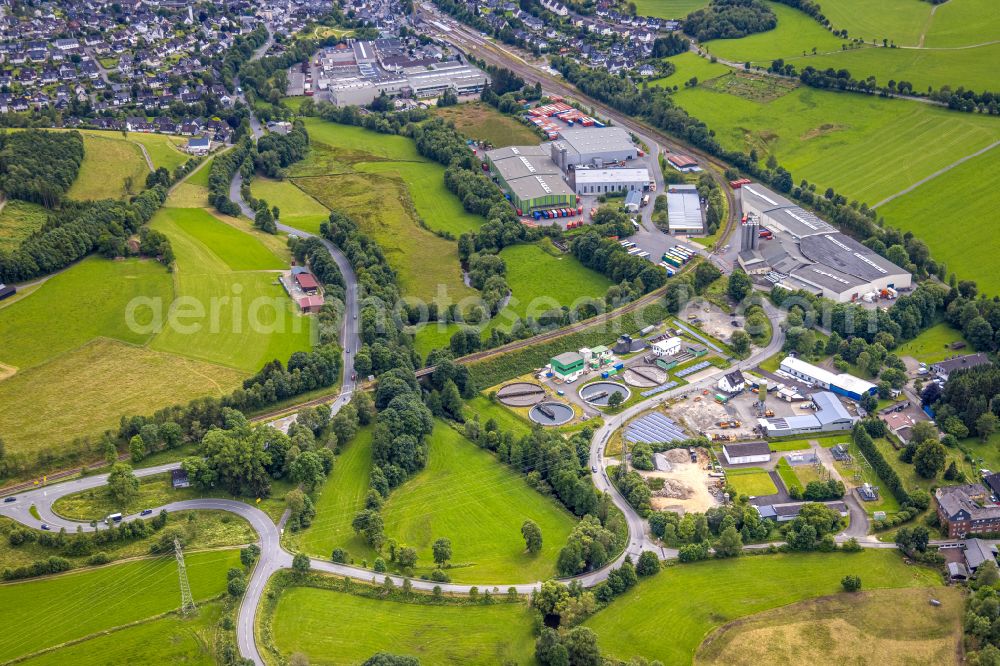 Aerial image Erndtebrück - Building and production halls on the premises of the plastics manufacturer AST Kunststoffverarbeitung GmbH am Muehlenweg in Erndtebrueck on Siegerland in the state North Rhine-Westphalia, Germany