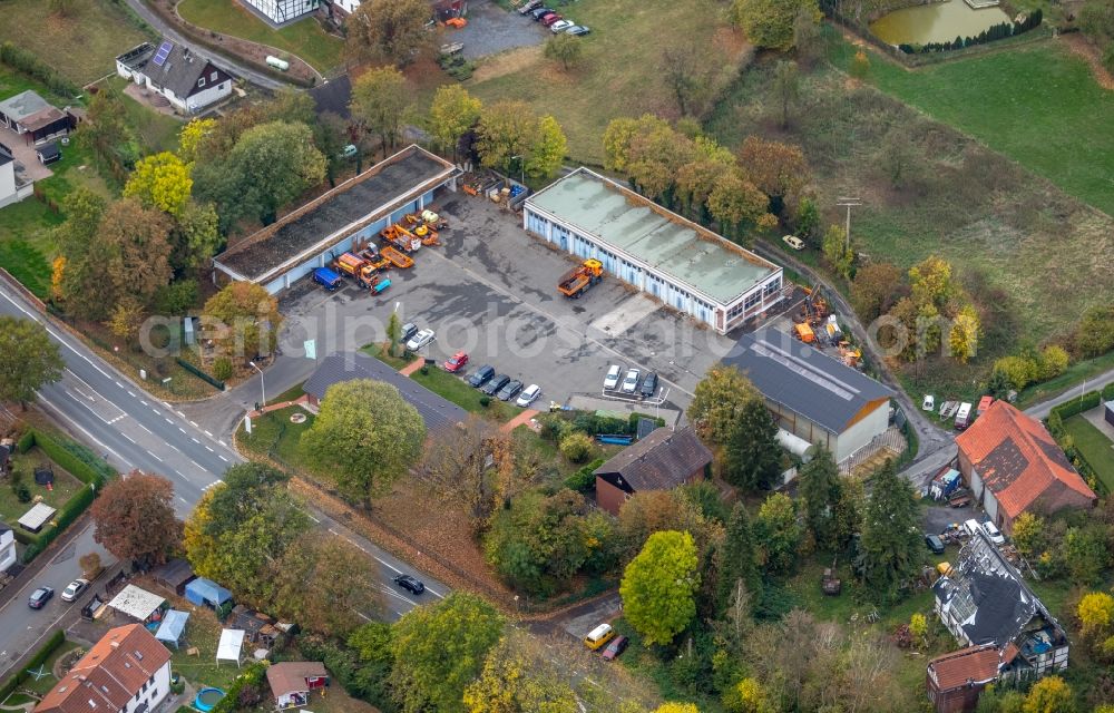 Bönen from above - Building on the premises of Landesbetrieb Strassenbau NRW Strassenmeisterei Unna in Boenen in the state North Rhine-Westphalia, Germany