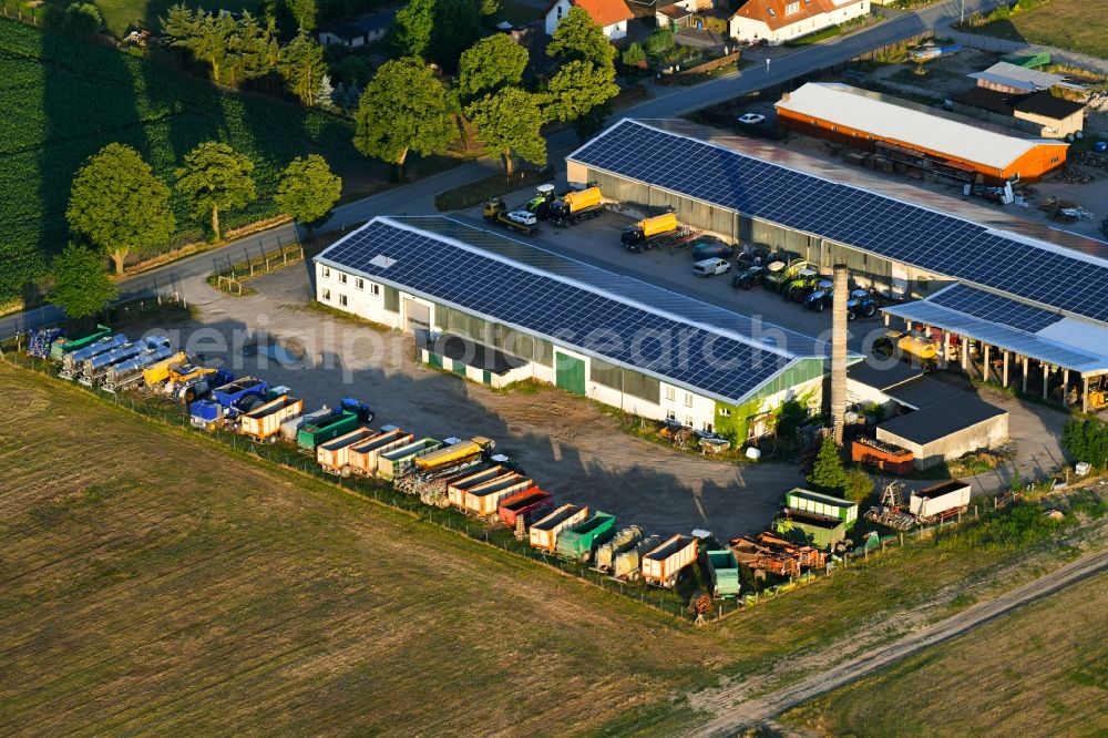 Wattmannshagen from above - Building and production halls on the premises of Landtechnik Wattmannshagen Honermeier GmbH in Wattmannshagen in the state Mecklenburg - Western Pomerania, Germany