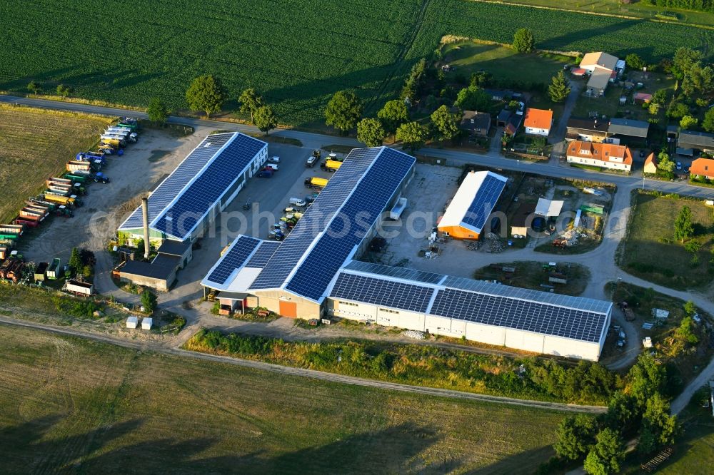 Wattmannshagen from the bird's eye view: Building and production halls on the premises of Landtechnik Wattmannshagen Honermeier GmbH in Wattmannshagen in the state Mecklenburg - Western Pomerania, Germany