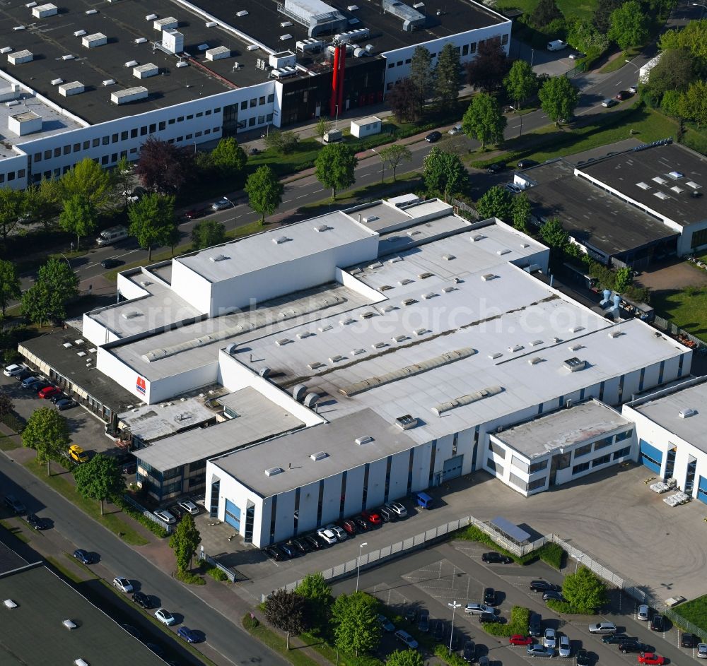 Aerial photograph Espelkamp - Building and production halls on the premises of LAWECO Maschinen- and Apparatebau GmbH in Espelkamp in the state North Rhine-Westphalia, Germany