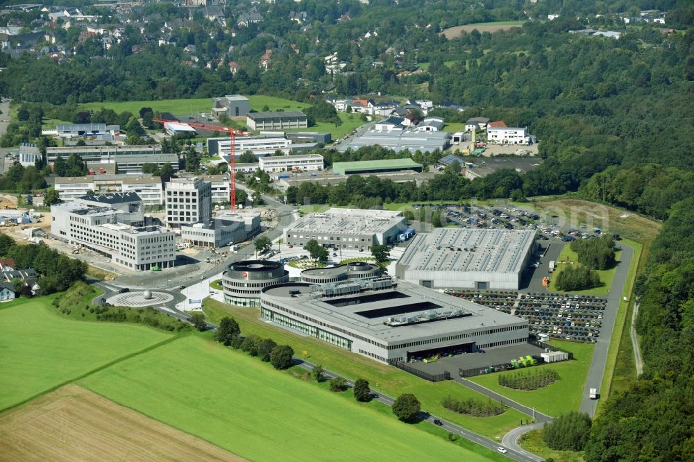 Aerial photograph Wetzlar - Building and production halls on the premises of LEICA WELT IM LEITZ-PARK in Wetzlar in the state Hesse, Germany