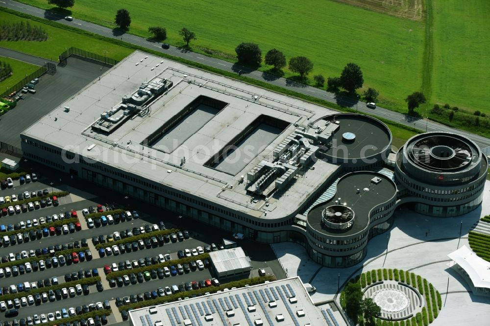 Aerial photograph Wetzlar - Building and production halls on the premises of LEICA WELT IM LEITZ-PARK in Wetzlar in the state Hesse, Germany