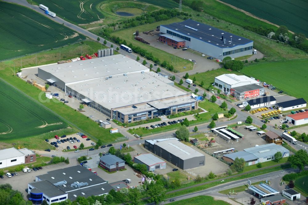 Aerial photograph Schönberg - Building and production halls on the premises of Lindal Dispenser GmbH in Schoenberg in the state Mecklenburg - Western Pomerania