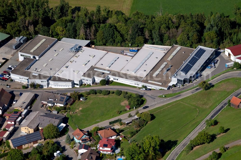 Aerial image Schöntal - Building and production halls on the premises of LTI-Metalltechnik GmbH Im Fluerlein in Schoental in the state Baden-Wurttemberg, Germany