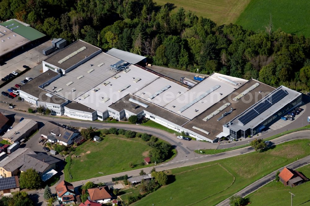 Aerial photograph Schöntal - Building and production halls on the premises of LTI-Metalltechnik GmbH Im Fluerlein in Schoental in the state Baden-Wurttemberg, Germany